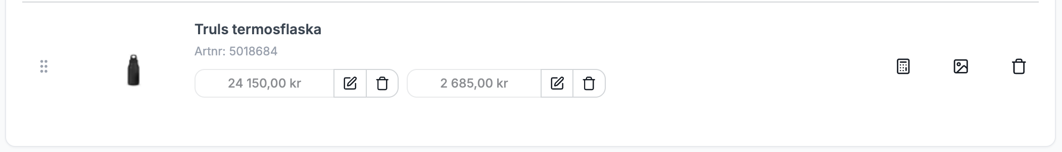 En produkt med två kalkyler